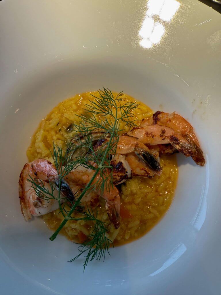 Das neue French-Kiss-Restaurant auf AIDAdiva. Speisenbeispiel Shrimps